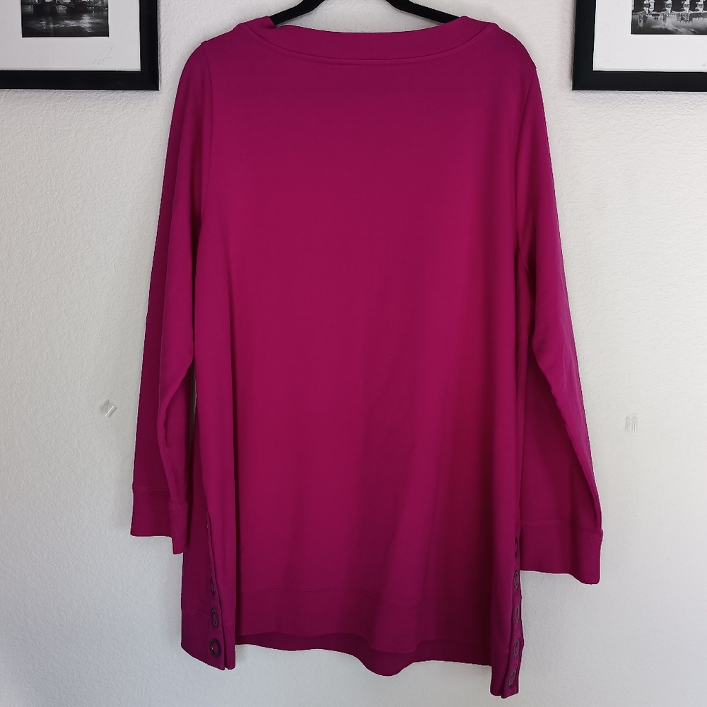 Soft Surroundings Vibrant Magenta Pink Tunic Top Women's Size 1X Style 100924 - Picture 10 of 10